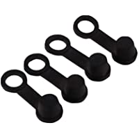 Broco Tapa de pezón de purga de freno de goma negra- 4xNegro de purga de freno de goma negra Válvula de purga de válvula…